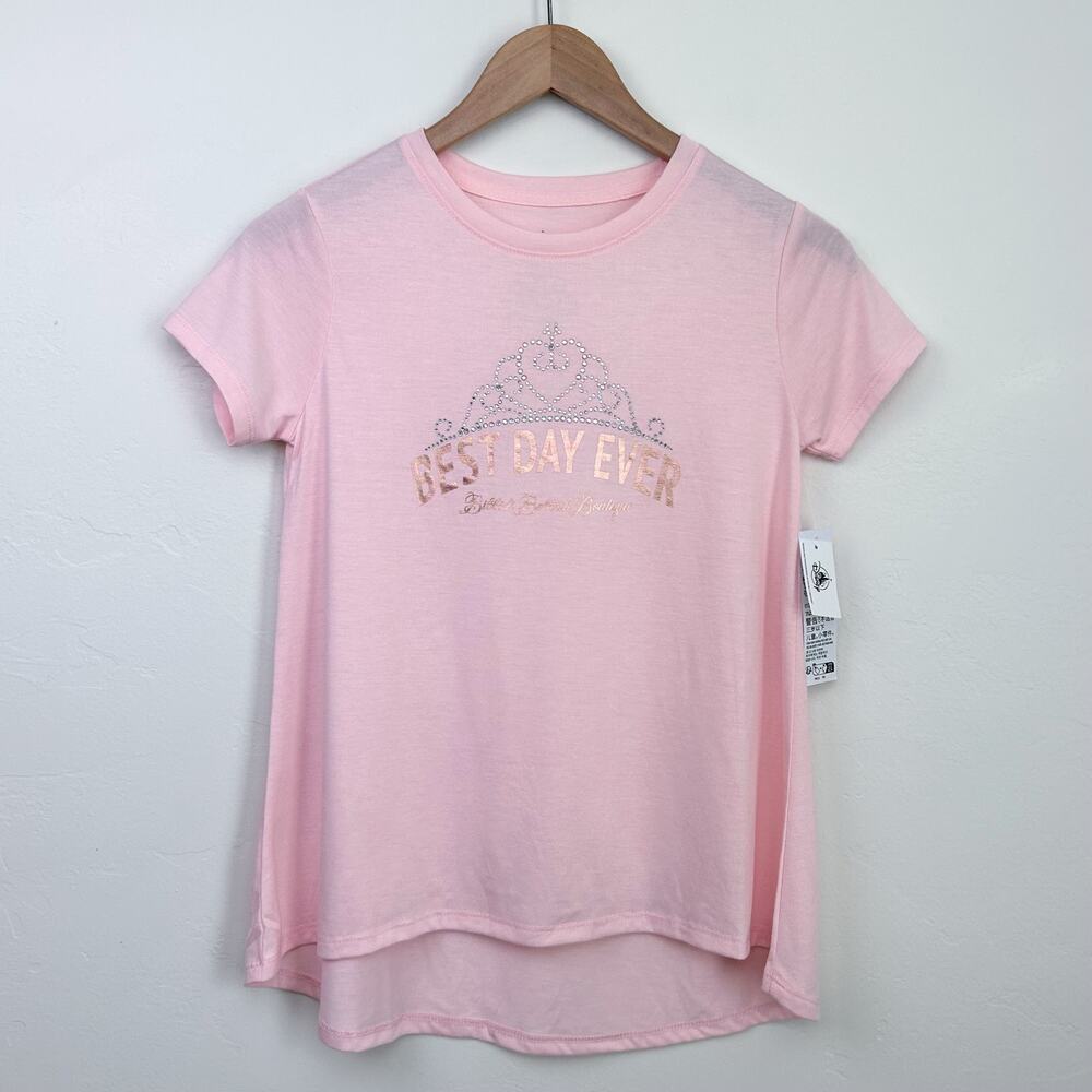 Disney World Girl's Bippity Boppity Boutique Rhinestone Princess Crown Tee NWT